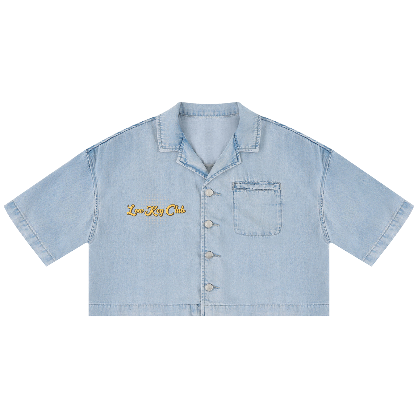 Grunge Vintage Wash Boxy Cropped Shirt