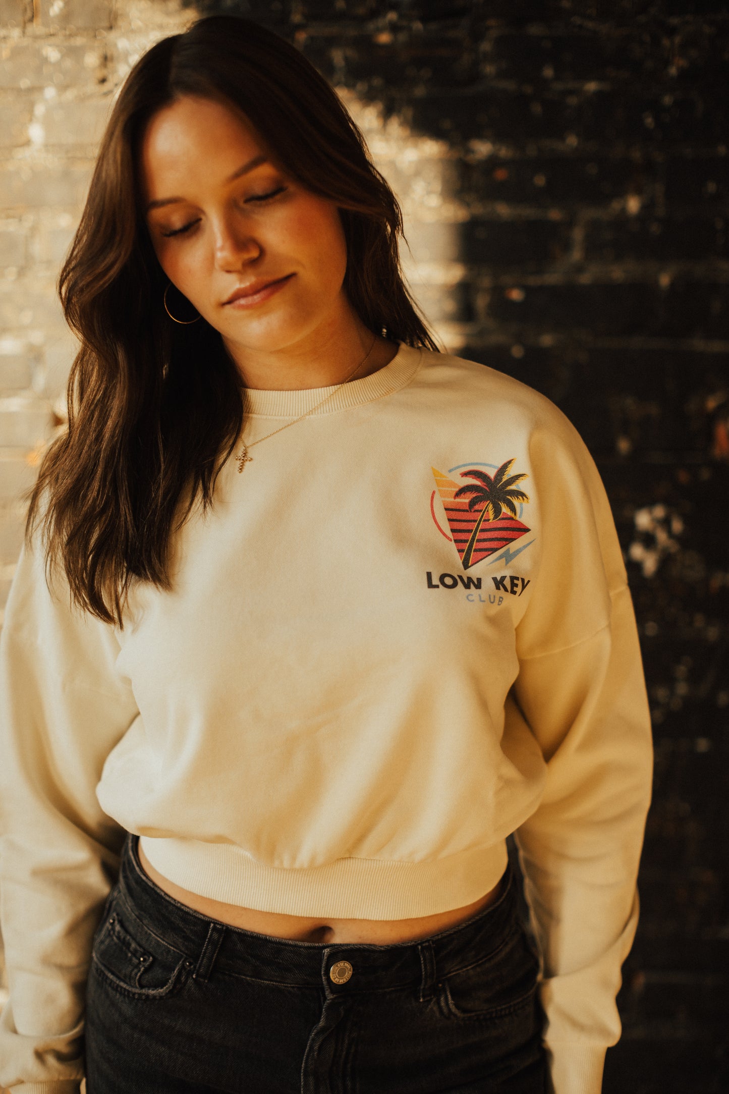 Retro Washed Cropped Sweatshirt