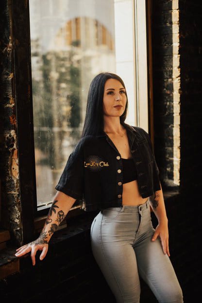 Grunge Vintage Wash Boxy Cropped Shirt