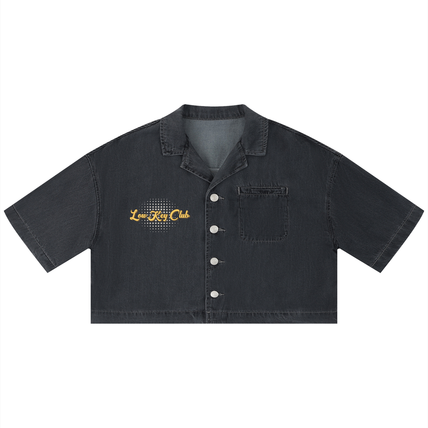 Grunge Vintage Wash Boxy Cropped Shirt