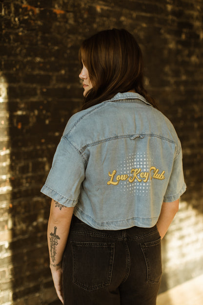 Grunge Vintage Wash Boxy Cropped Shirt